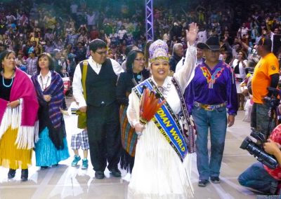 Miss Indian World waving