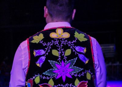 Back of vest with floral details