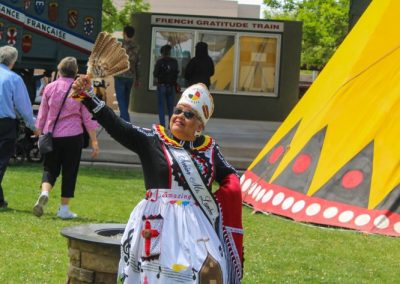 Woman waving