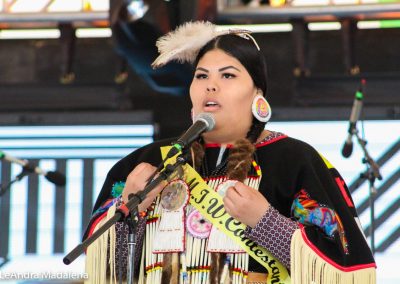 Miss Indian World contestant talking