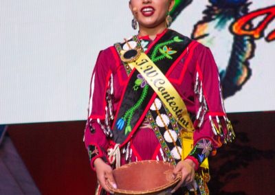 Miss Indian World contestant talking