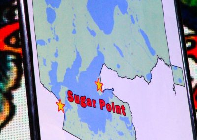 image of map that has pin on Sugar Point