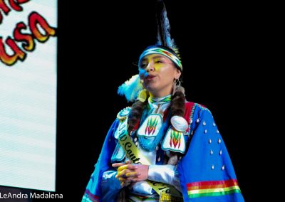 Miss Indian World contestant talking