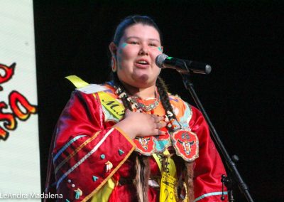 Miss Indian World contestant talking