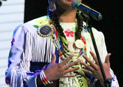 Miss Indian World contestant talking