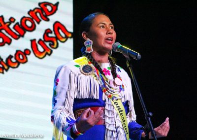 Miss Indian World contestant talking