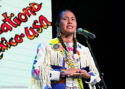 Miss Indian World contestant talking