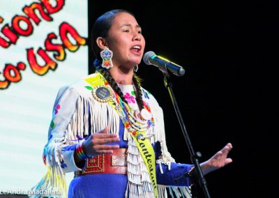 Miss Indian World contestant talking