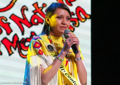 Miss Indian World contestant talking