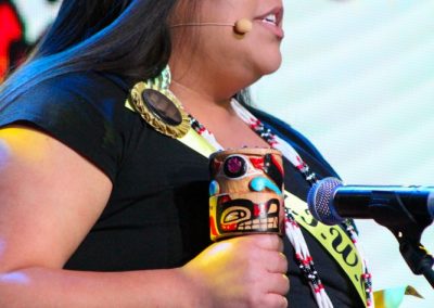 Miss Indian World contestant talking