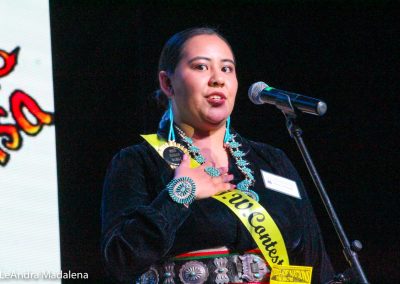 Miss Indian World contestant talking