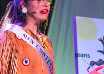 Miss Indian World contestant talking