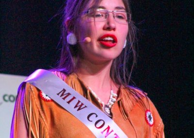 Miss Indian World contestant talking