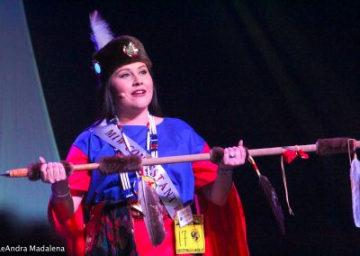 Miss Indian World contestant talking