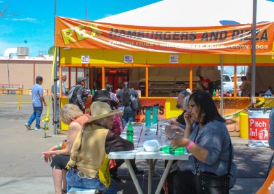 Rex hamburgers and pizza stand