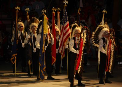 men holding flags