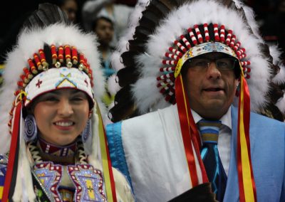 man and woman in headdresses