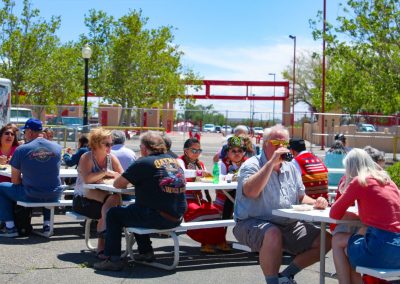 people eating at Blake's Lotaburger stand