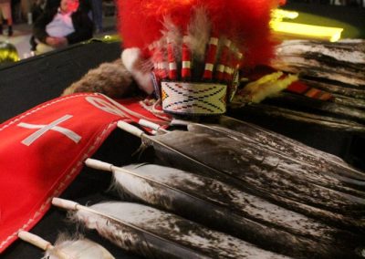 feathers and headdress on top