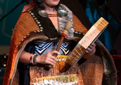 woman playing drum