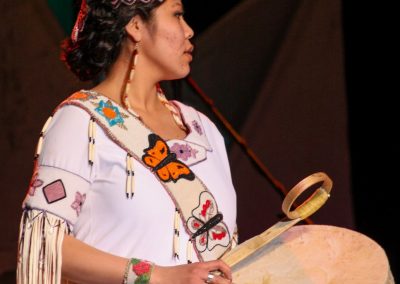 woman playing drum