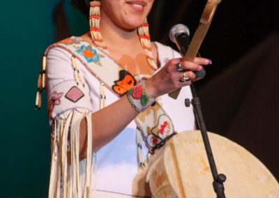 woman playing drum