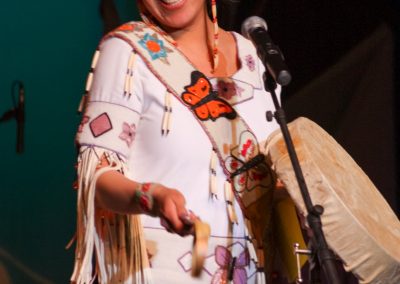 woman playing drum