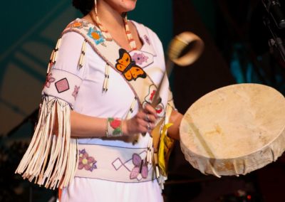 woman playing drum