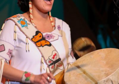 woman playing drum