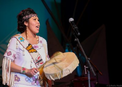 woman playing drum