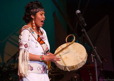 woman playing drum