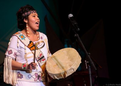 woman playing drum