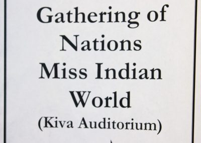 Gathering of Nations Miss Indian World sign